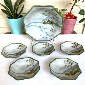 Antique Te Oh Hand Painted Nippon China Bowl - Set of 6
